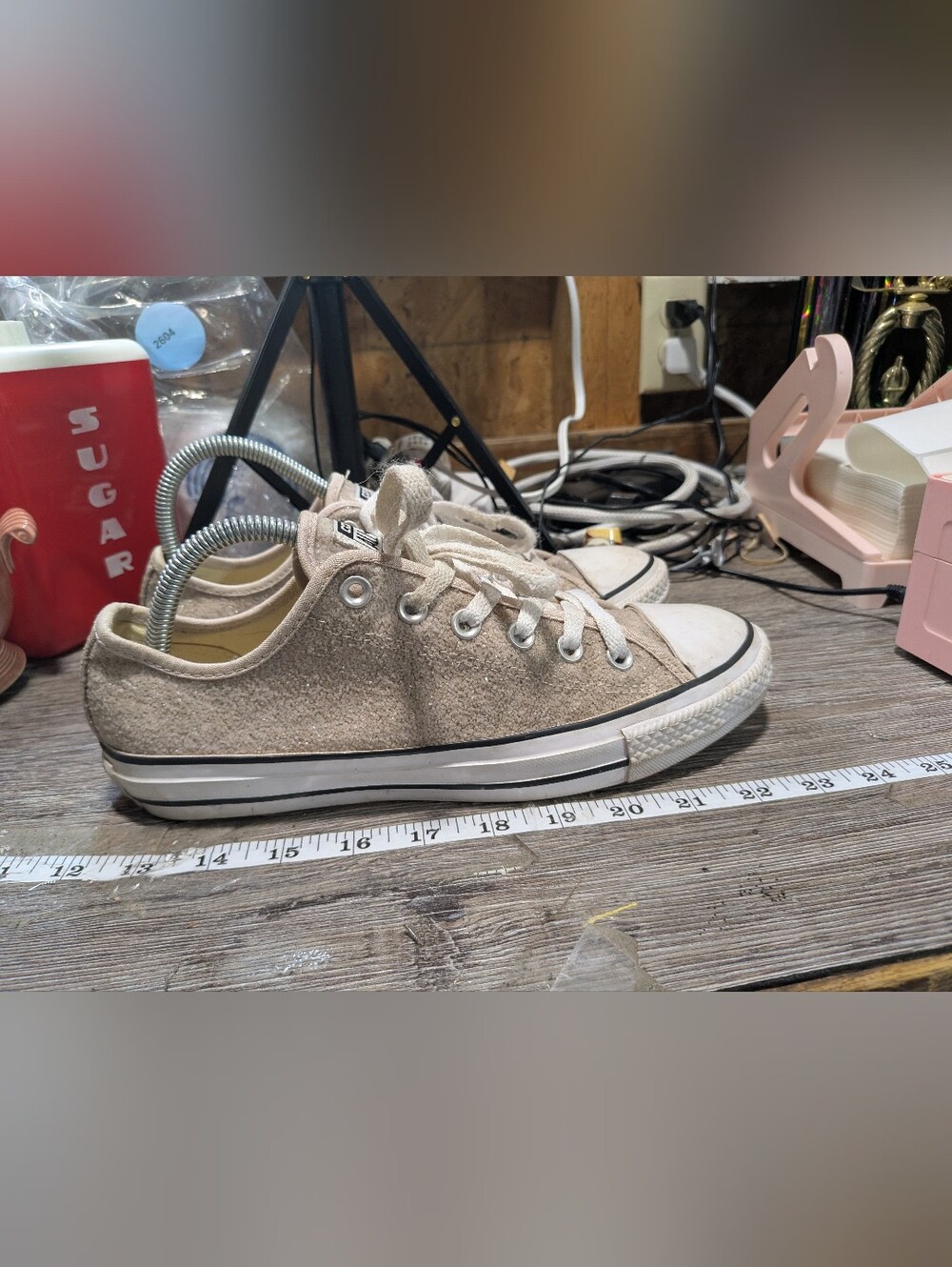 Converse Chuck Taylor All Star low-top sneakers textured beige glitter Finish
